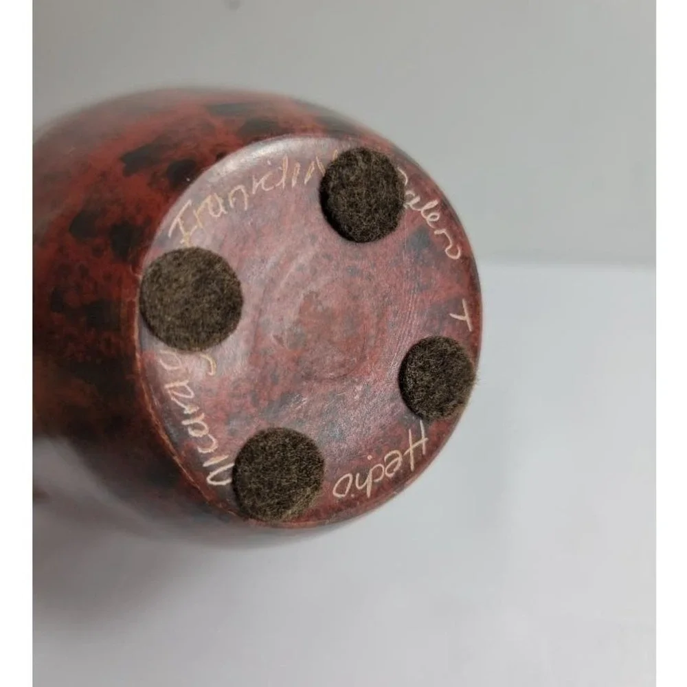 Nicaraguan Pottery‎ OWL Vase Signed Calera Rustic Brown Handmade Home Decor 8